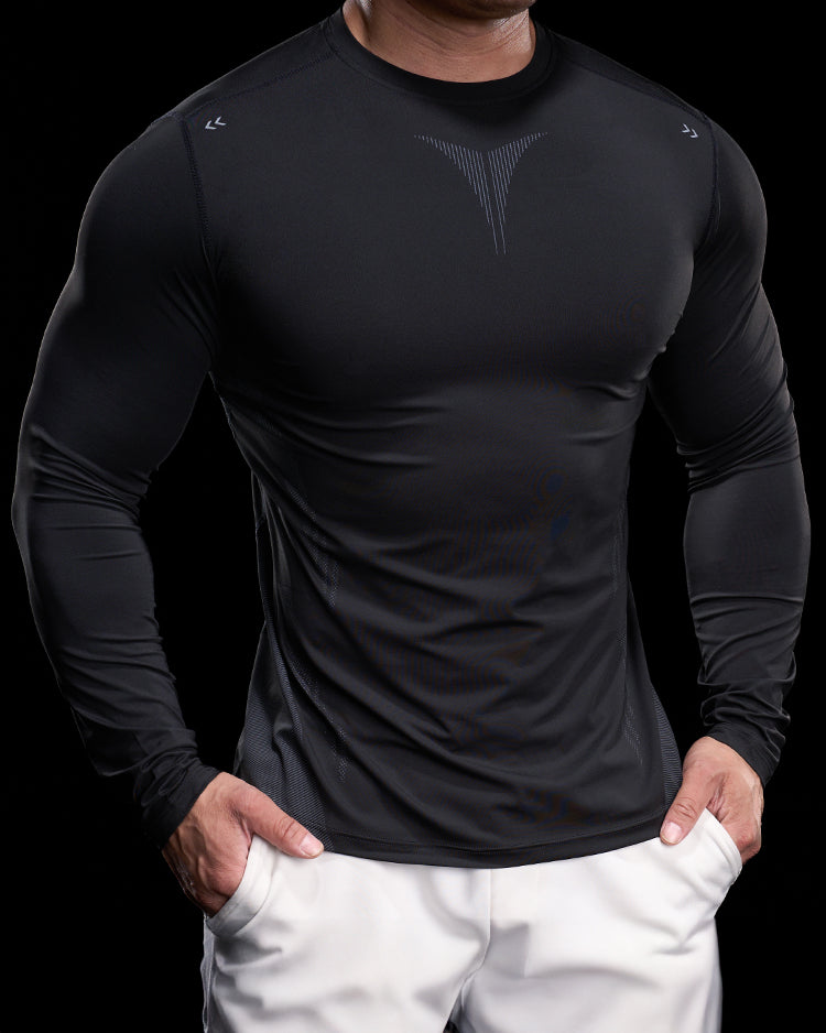 High Stretch Compression Long Sleeve Sports Shirt for Men New