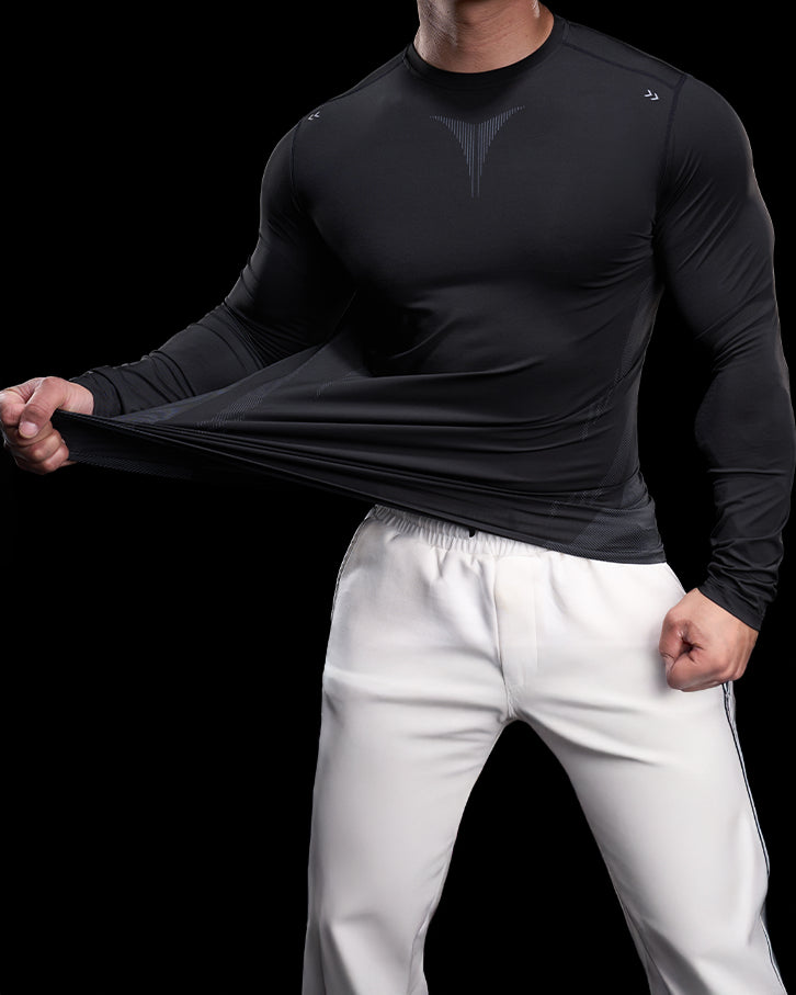 High Stretch Compression Long Sleeve Sports Shirt for Men New