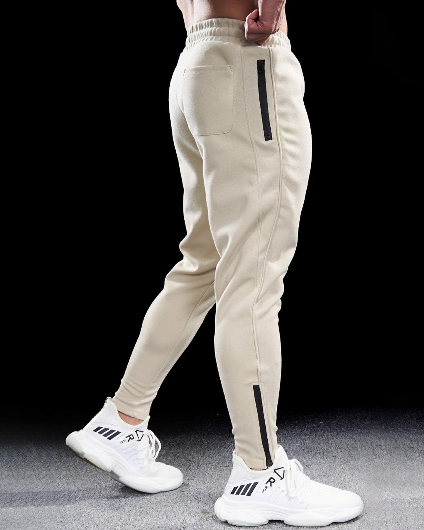 Men’s Slim Fit Cotton Joggers Long Sweatpants with Zippered Ankles