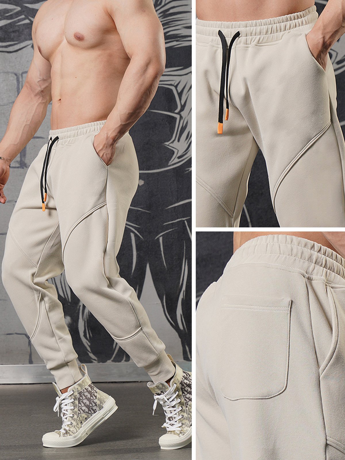 Men’s Motion Sweatpants Loose Fit Tapered Joggers for Gym & Running