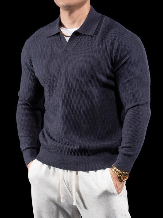 Men's Knit Polo Sweater