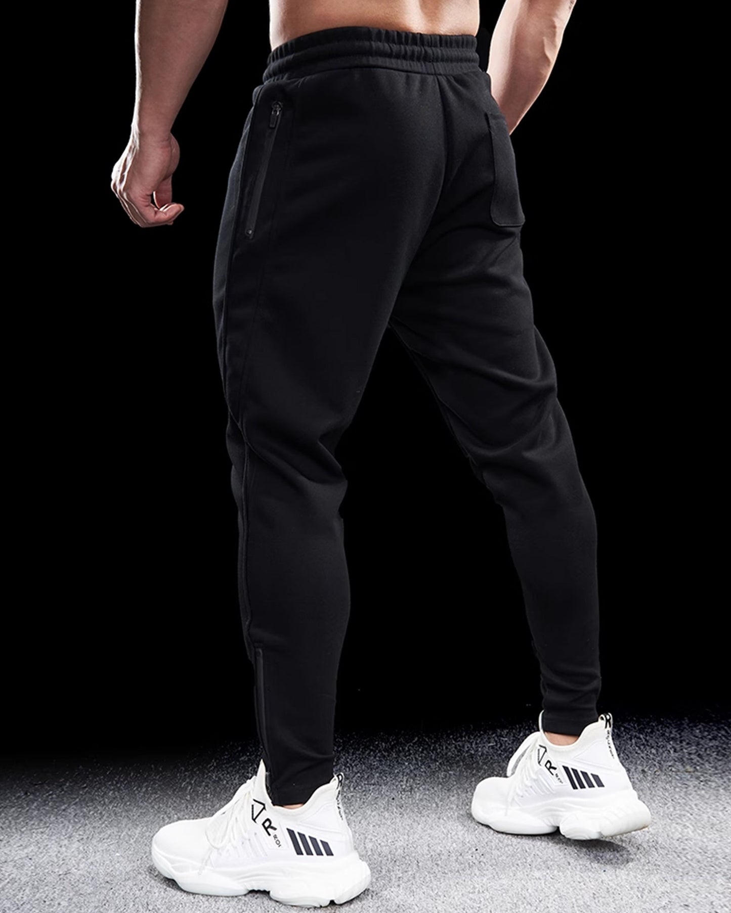 Men’s Slim Fit Cotton Joggers Long Sweatpants with Zippered Ankles