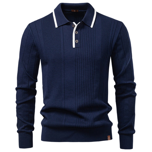 Men’s Casual Knit Half Zip Polo Sweater