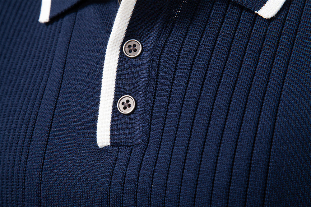 Men’s Casual Knit Half Zip Polo Sweater