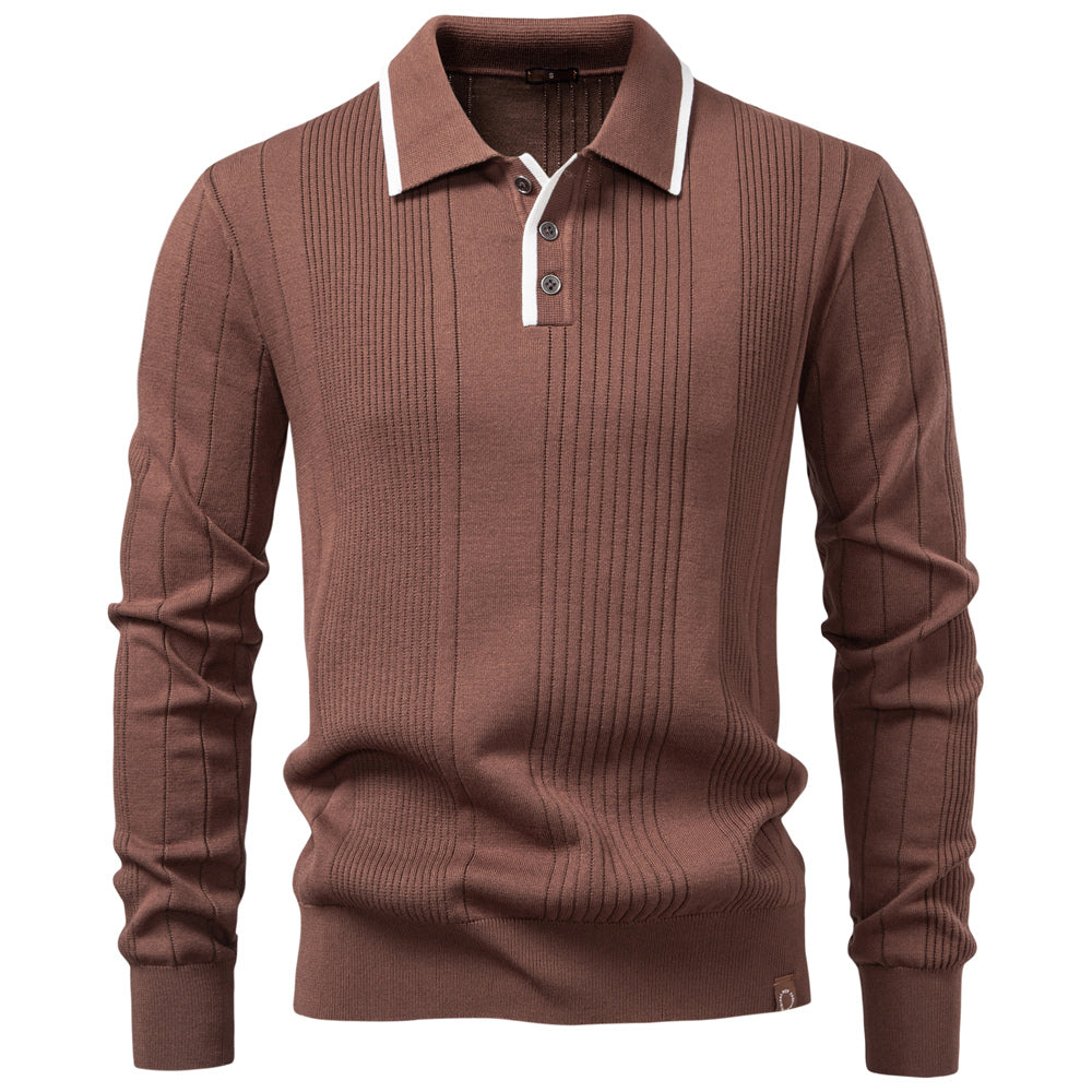 Men’s Casual Knit Half Zip Polo Sweater