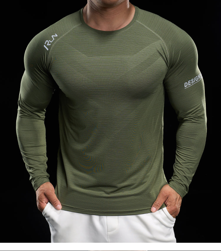 Men’s Quick-Dry Compression Long Sleeve Sports Shirt for Running & Training