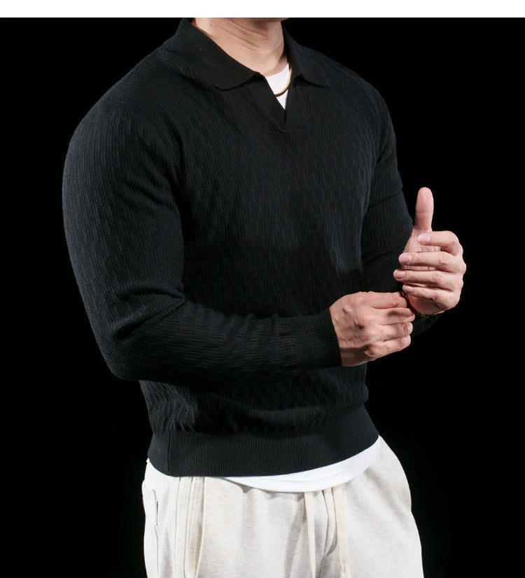 Men's Knit Polo Sweater