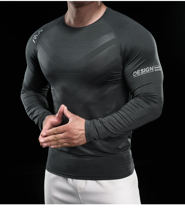 Men’s Quick-Dry Compression Long Sleeve Sports Shirt for Running & Training