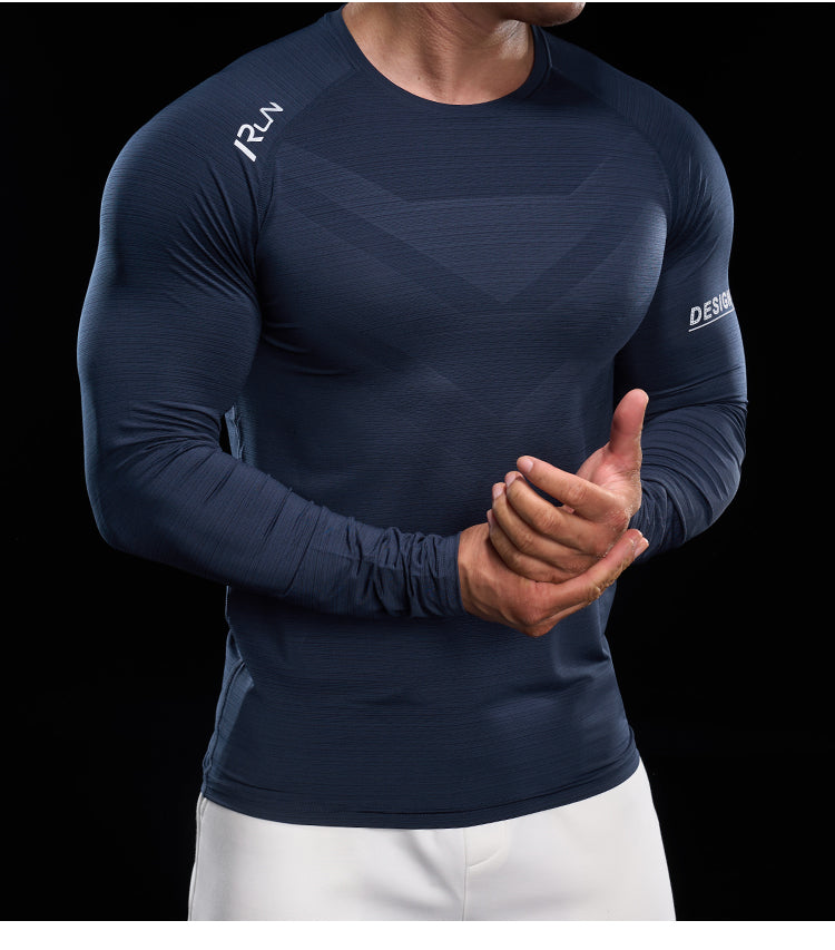 Men’s Quick-Dry Compression Long Sleeve Sports Shirt for Running & Training