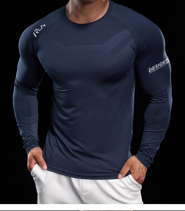 Men’s Quick-Dry Compression Long Sleeve Sports Shirt for Running & Training