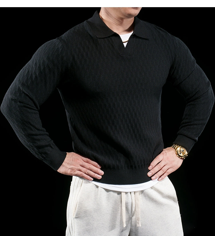Men's Knit Polo Sweater