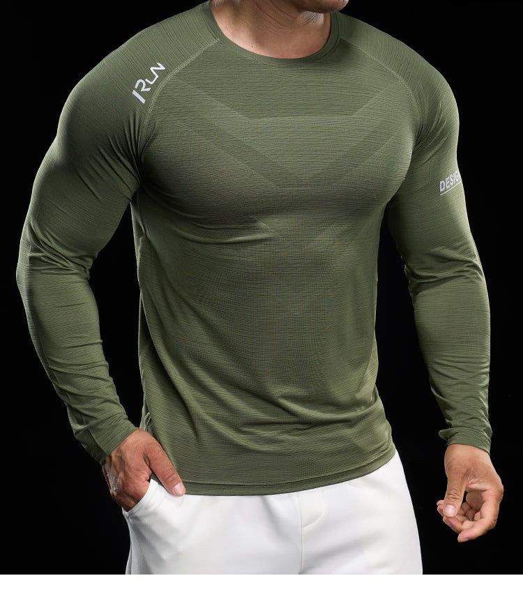 Men’s Quick-Dry Compression Long Sleeve Sports Shirt for Running & Training