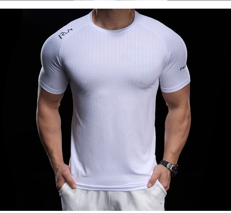 Men’s Quick-Dry High-Stretch Sports Tee for Running & Training