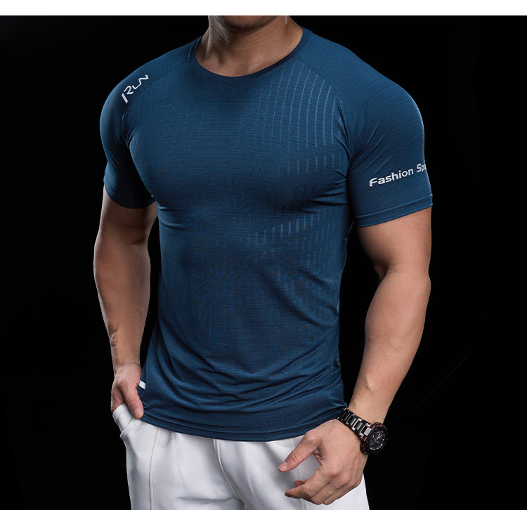 Men’s Quick-Dry High-Stretch Sports Tee for Running & Training