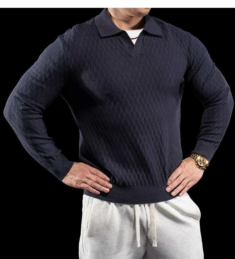 Men's Knit Polo Sweater
