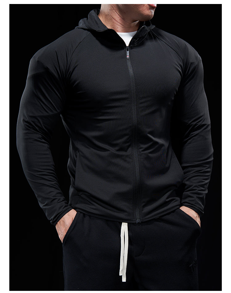 Men’s Zip-Up Hooded Sports Jacket New