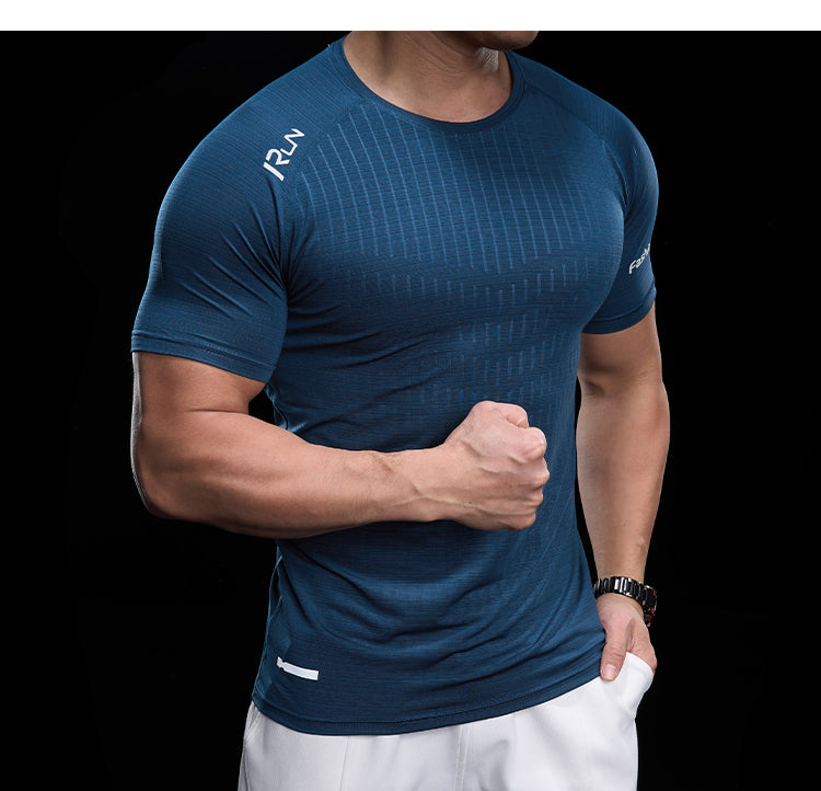 Men’s Quick-Dry High-Stretch Sports Tee for Running & Training