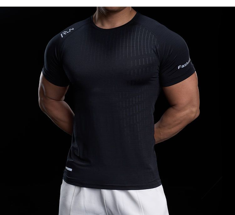Men’s Quick-Dry High-Stretch Sports Tee for Running & Training