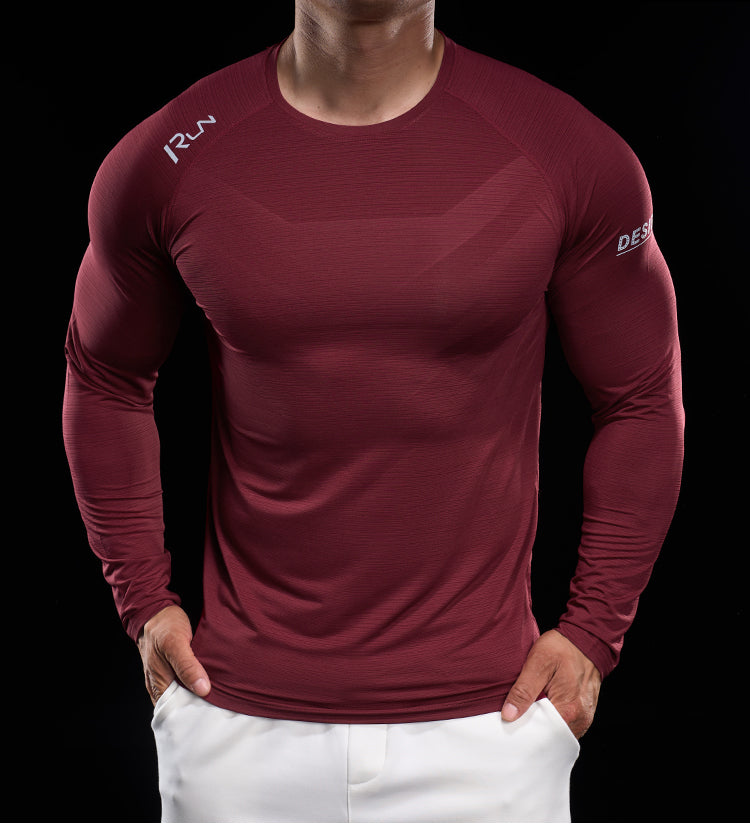 Men’s Quick-Dry Compression Long Sleeve Sports Shirt for Running & Training