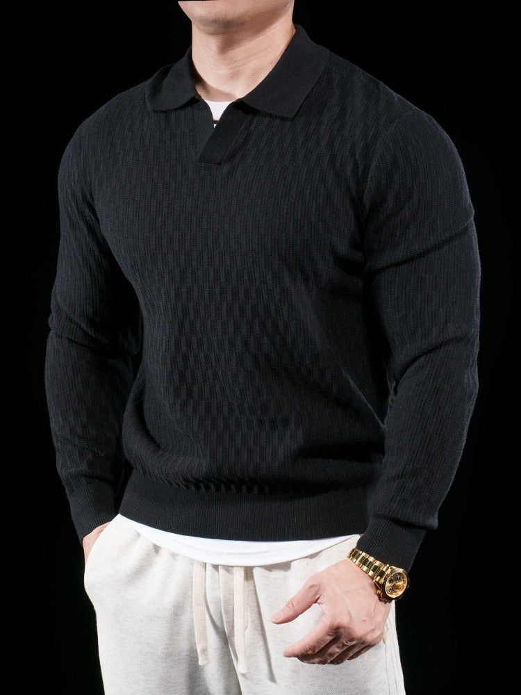 Men's Knit Polo Sweater