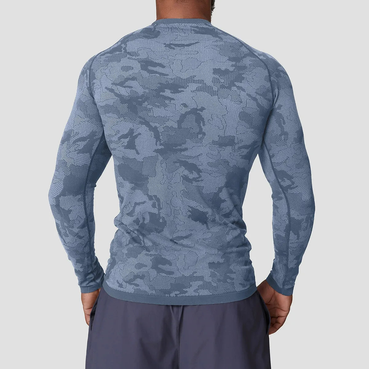 Seamless Jacquard Slim Fit Quick-Dry Long Sleeve Gym Tee
