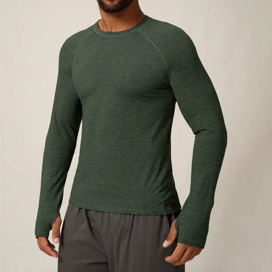 Men’s Quick-Dry Stretch Long Sleeve Sports Tee for Running & Training