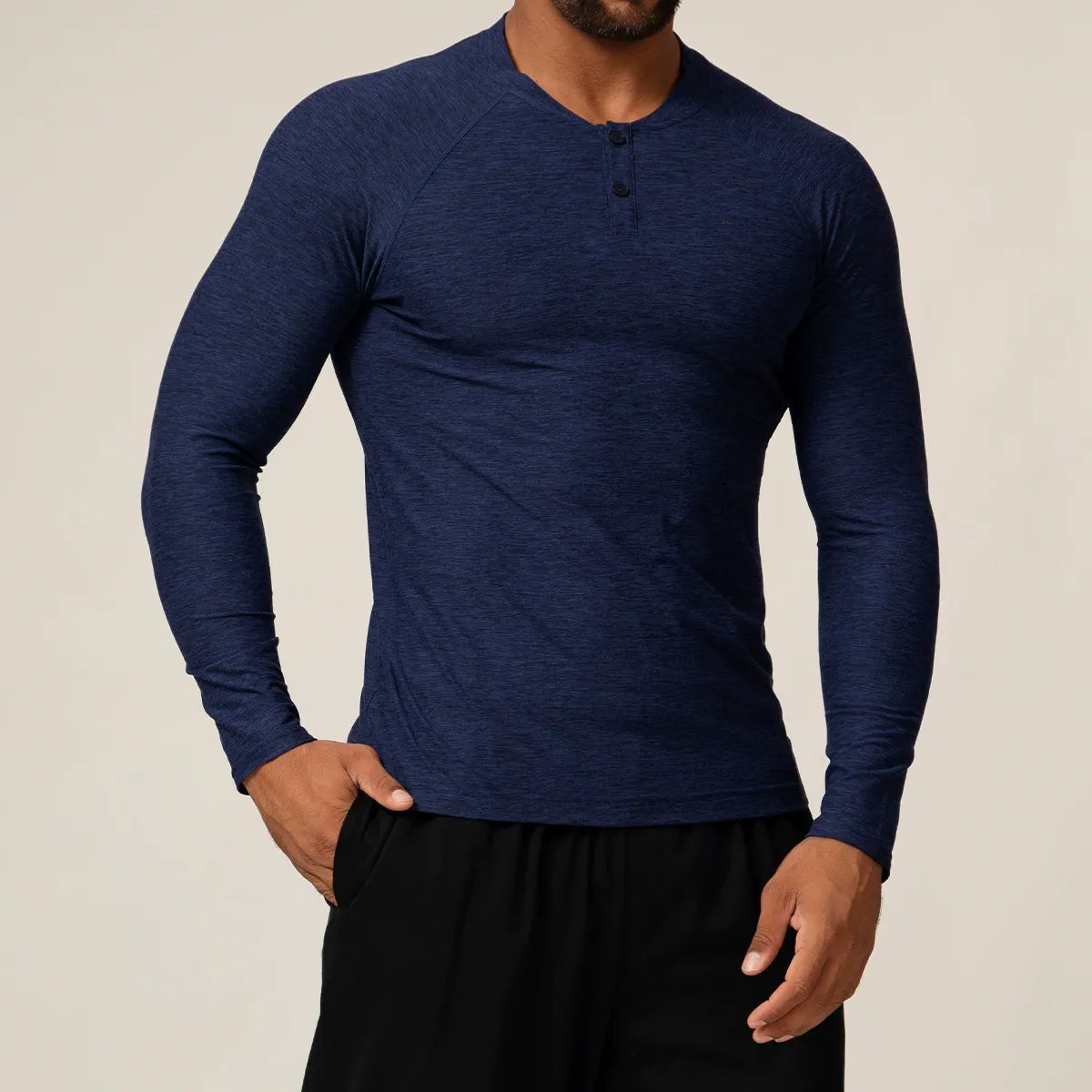 Men’s Quick-Dry Long Sleeve Athletic T-Shirt for Running, Gym