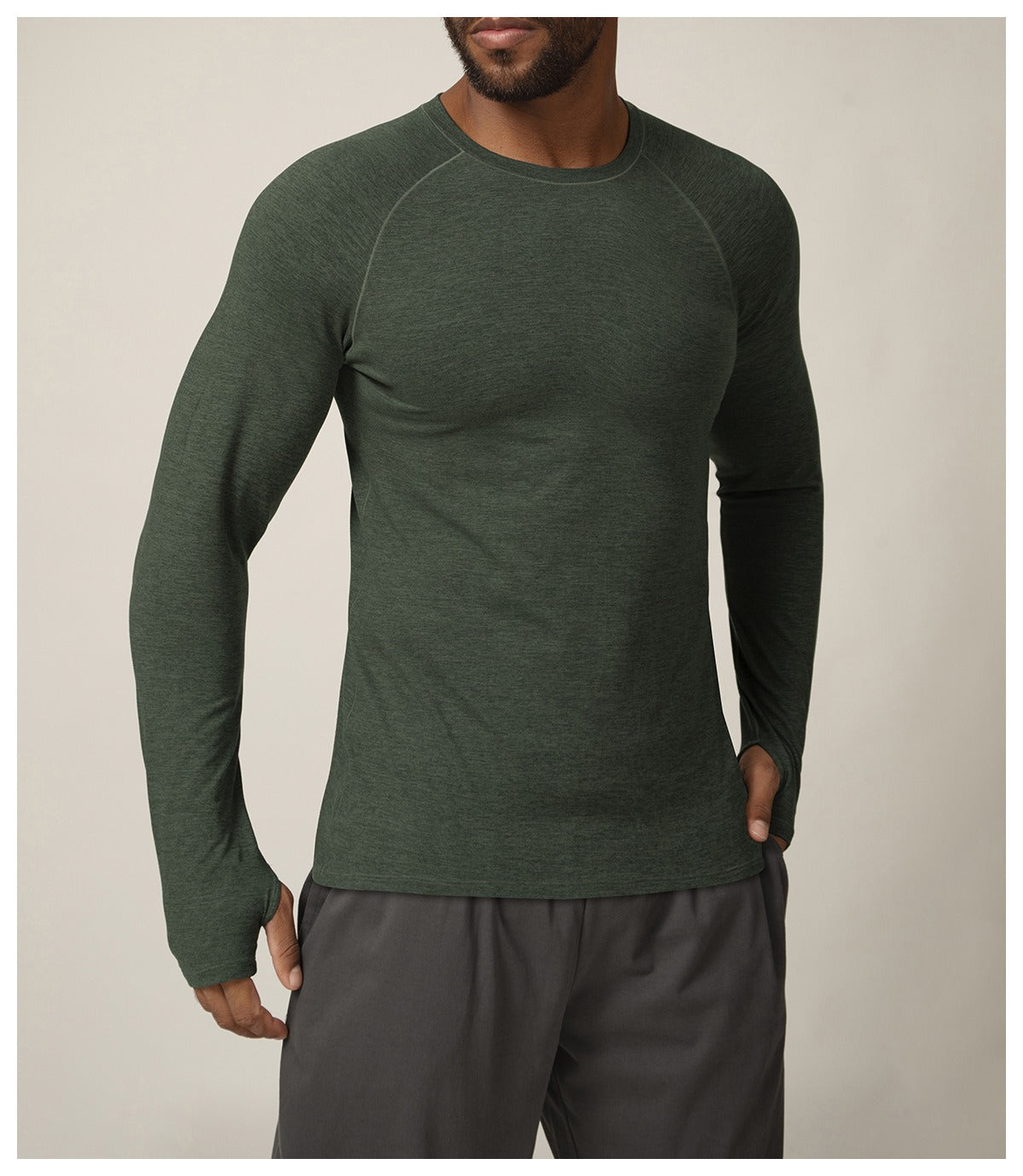 Men’s Quick-Dry Stretch Long Sleeve Sports Tee for Running & Training