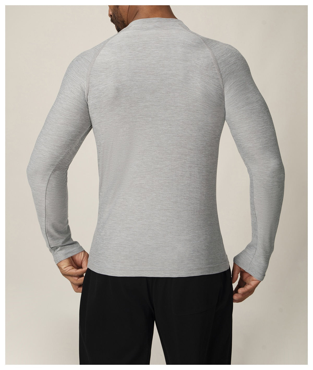 Men’s Quick-Dry Long Sleeve Athletic T-Shirt for Running, Gym