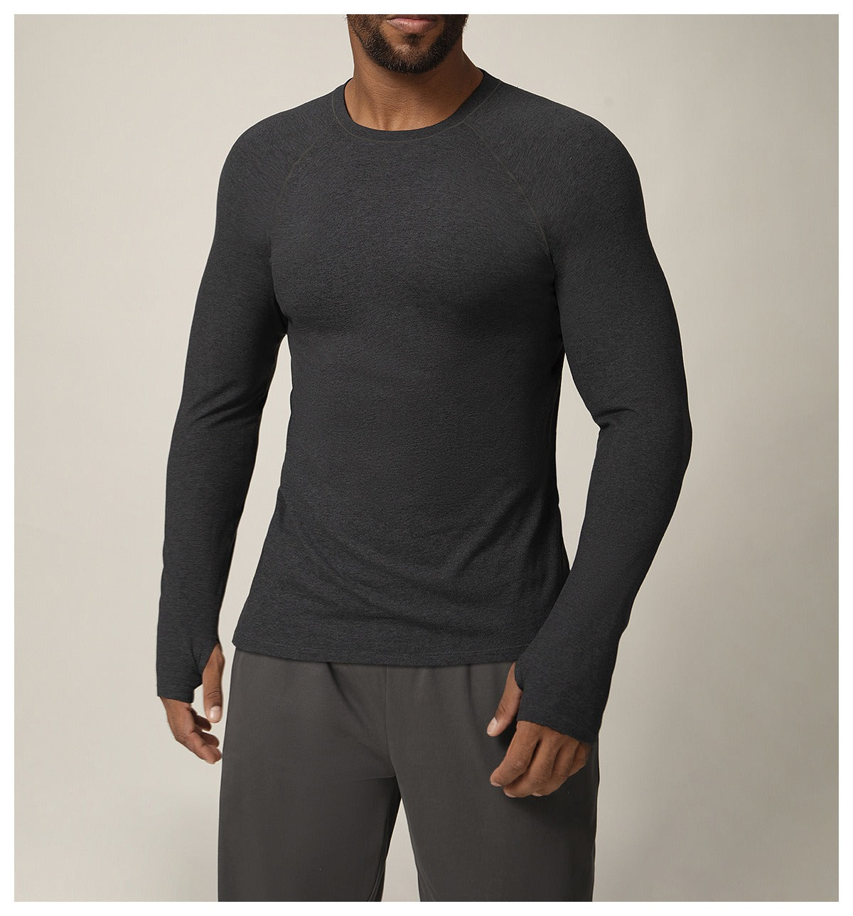 Men’s Quick-Dry Stretch Long Sleeve Sports Tee for Running & Training