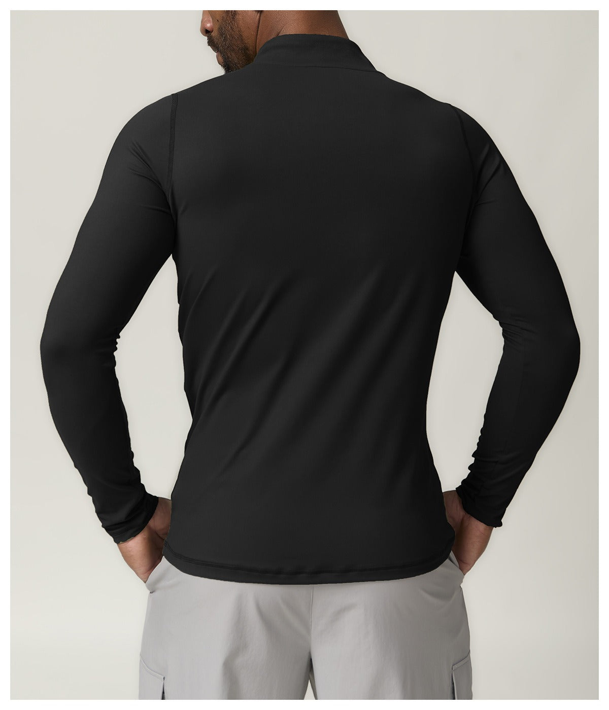 Men’s Quick-Dry Zip Long Sleeve Sports Tee for Running & Training