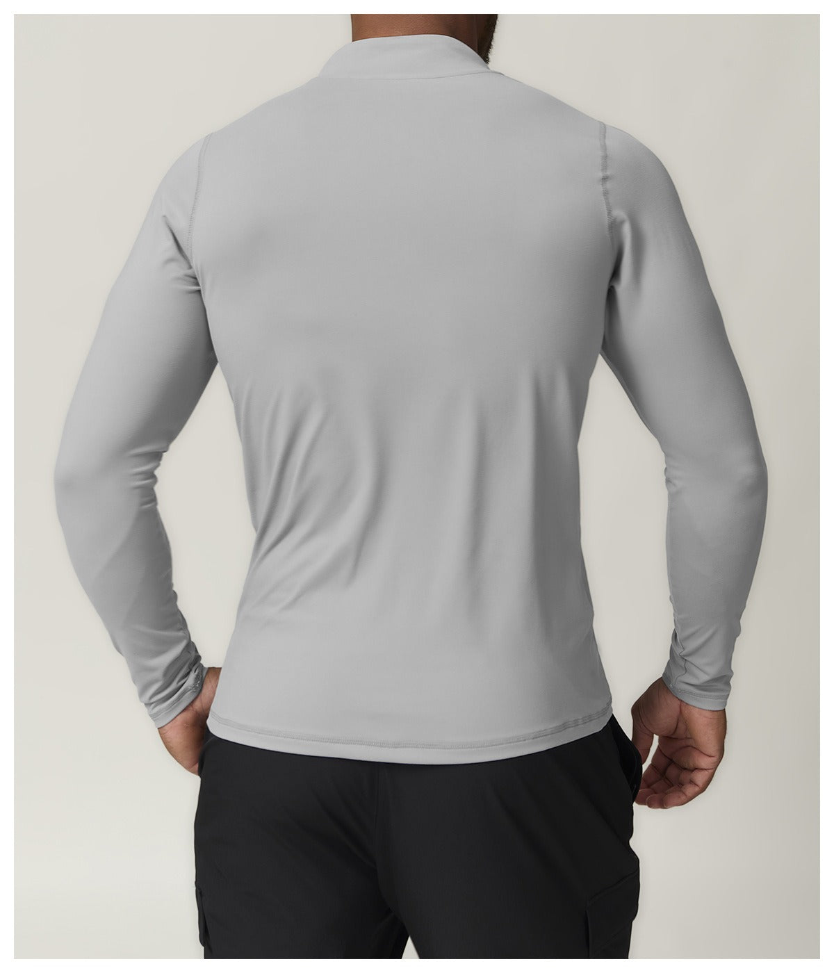Men’s Quick-Dry Zip Long Sleeve Sports Tee for Running & Training