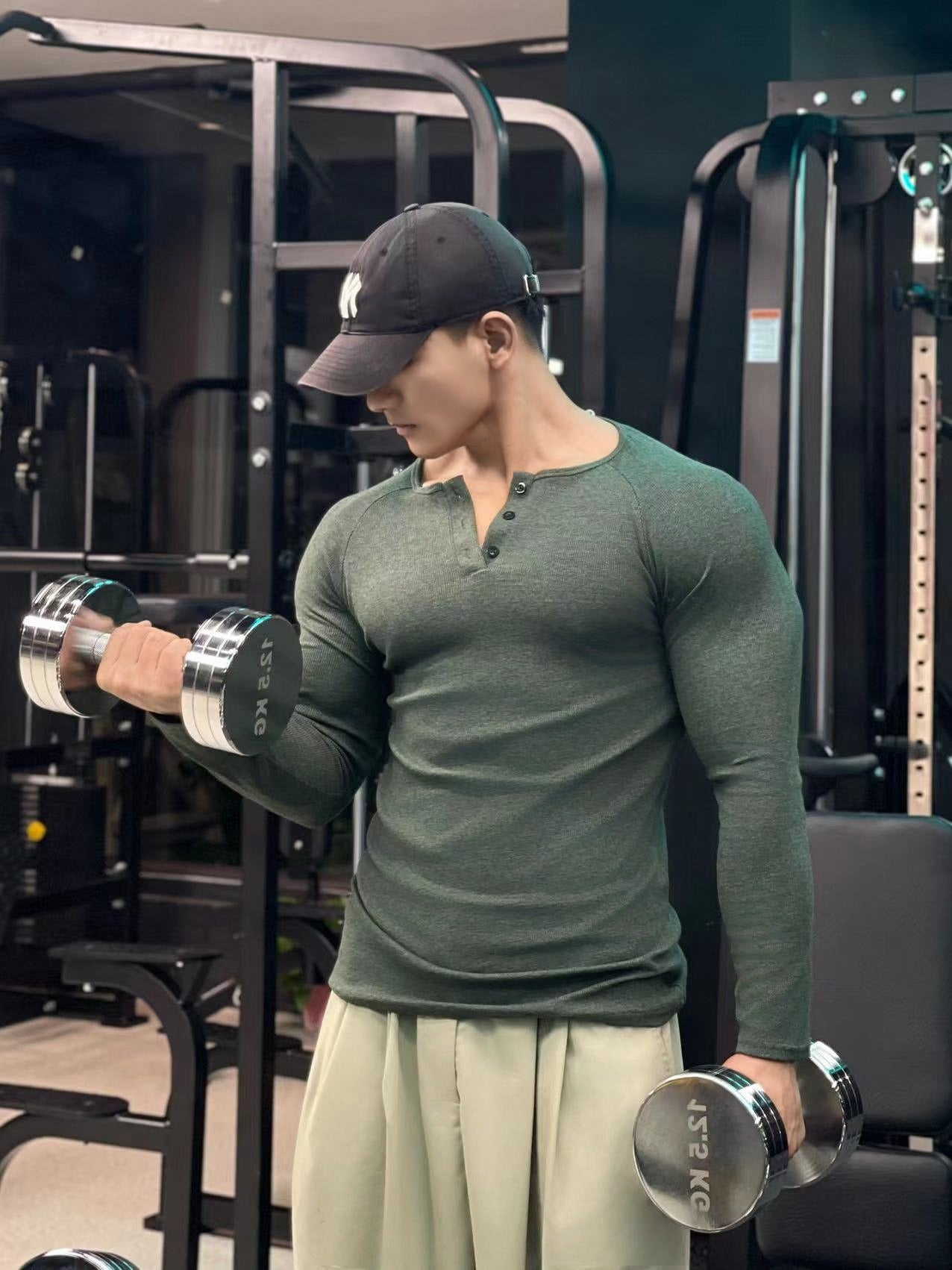 Men’s Compression Long Sleeve Henry Shirt