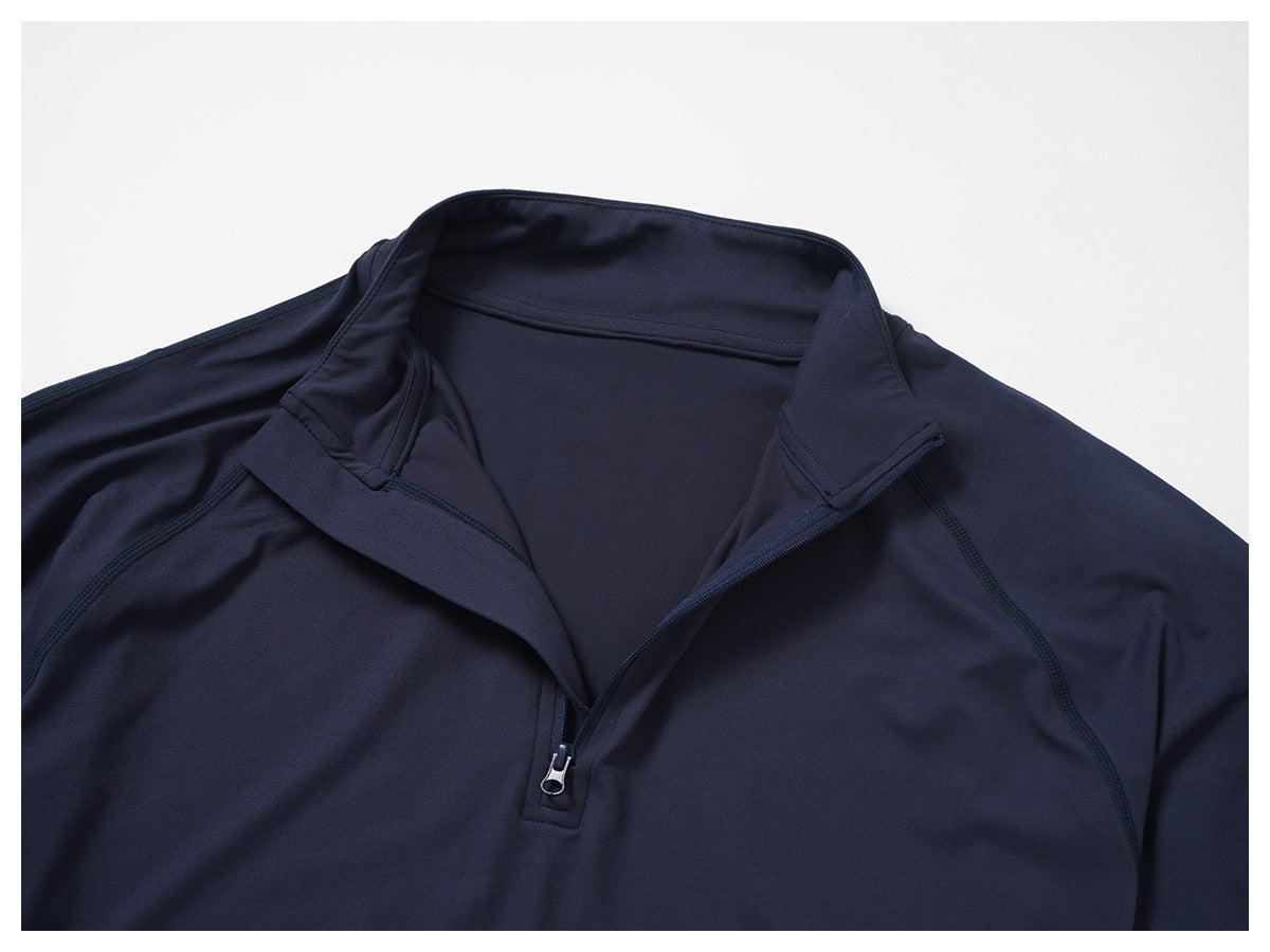 Men’s Quick-Dry Zip Long Sleeve Sports Tee for Running & Training