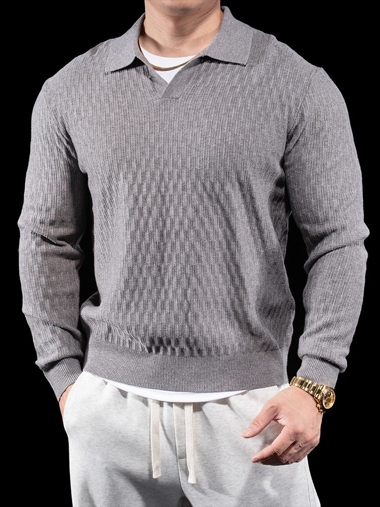 Men's Knit Polo Sweater