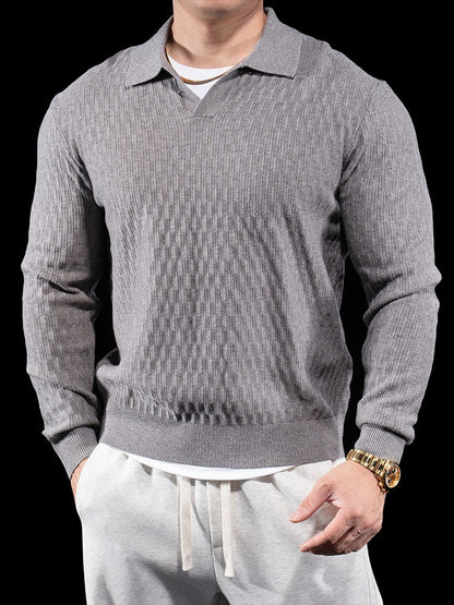 Men's Knit Polo Sweater