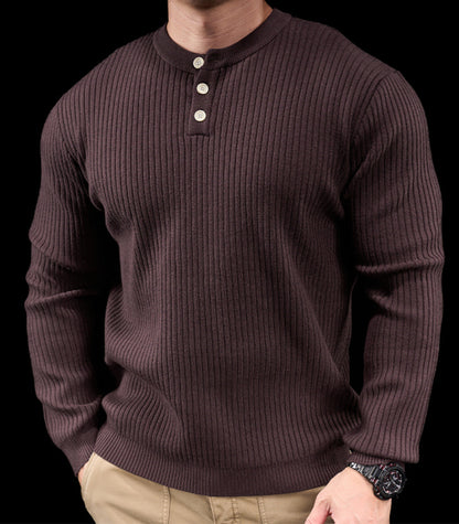 Men’s Knit High Neck Long Sleeve Casual T-Shirt New