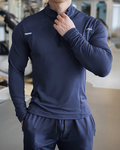 Men’s Reflective Quarter-Zip Running & Training Long Sleeve Shirt