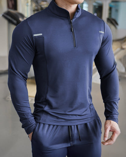 Men’s Reflective Quarter-Zip Running & Training Long Sleeve Shirt