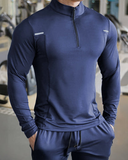 Men’s Reflective Quarter-Zip Running & Training Long Sleeve Shirt