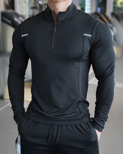 Men’s Reflective Quarter-Zip Running & Training Long Sleeve Shirt