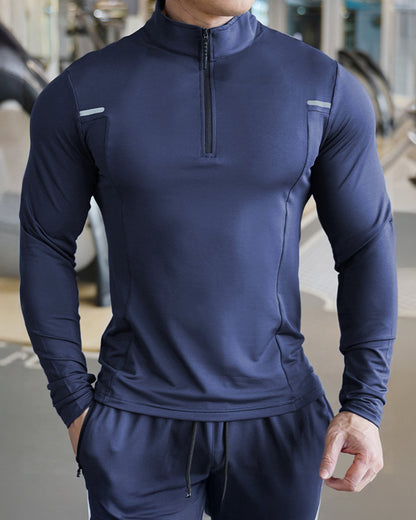 Men’s Reflective Quarter-Zip Running & Training Long Sleeve Shirt