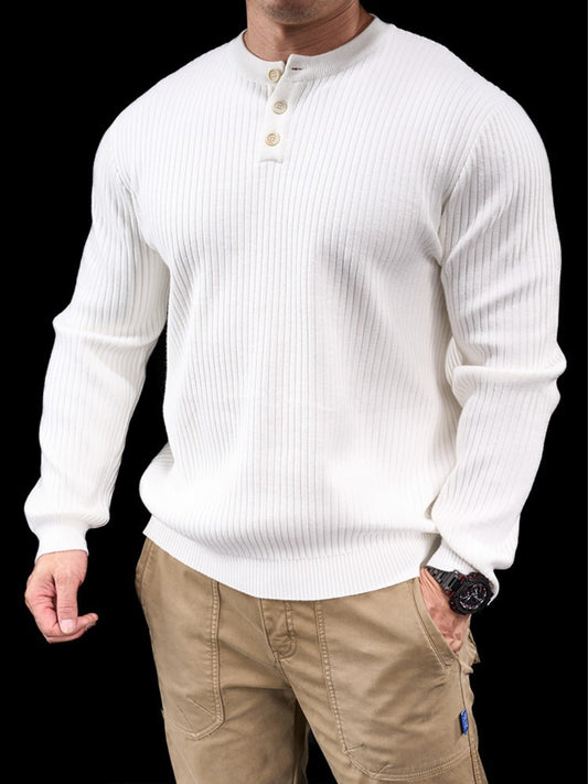 Men’s Knit High Neck Long Sleeve Casual T-Shirt
