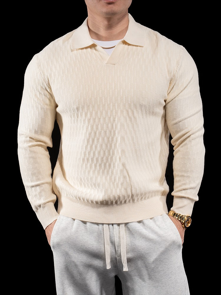 Men's Knit Polo Sweater