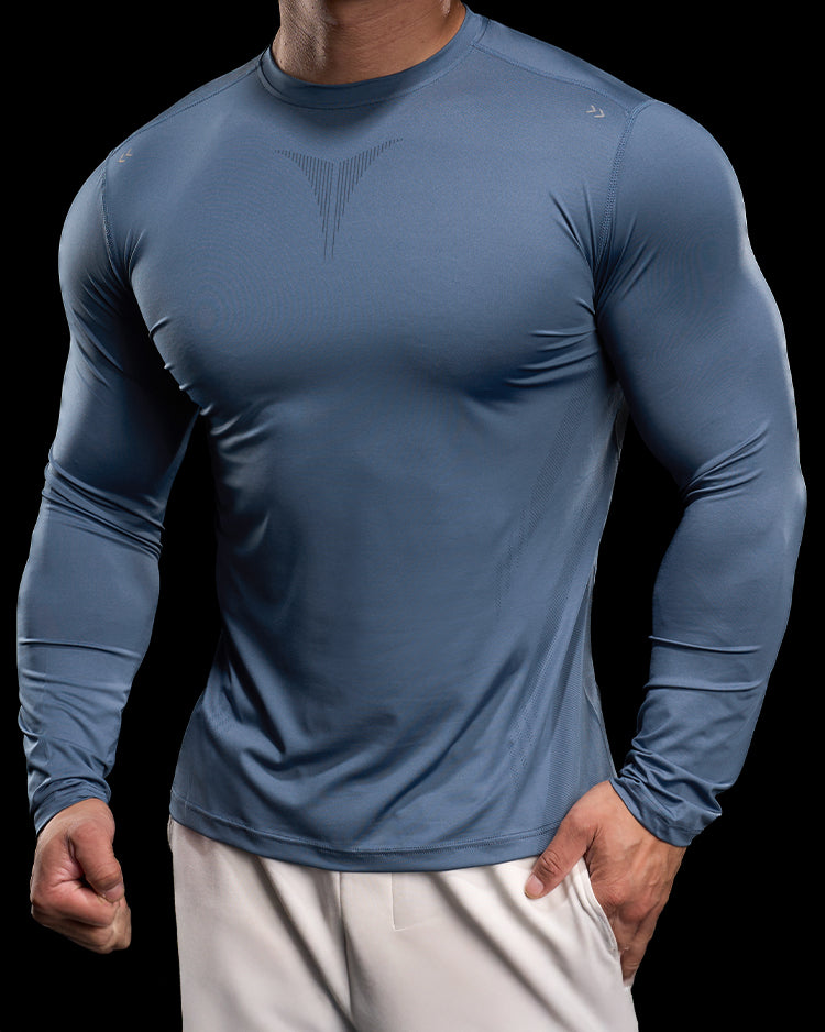 High Stretch Compression Long Sleeve Sports Shirt for Men New