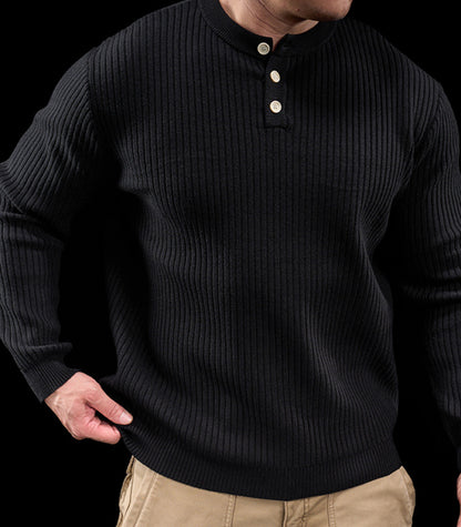 Men’s Knit High Neck Long Sleeve Casual T-Shirt