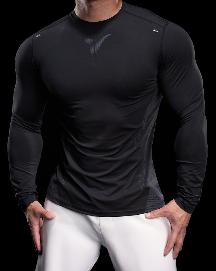 High Stretch Compression Long Sleeve Sports Shirt for Men New