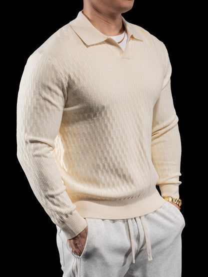 Men's Knit Polo Sweater