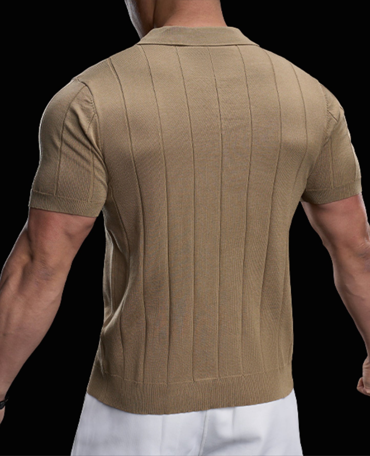 Men’s Casual Short Sleeve Zip Polo Shirt New