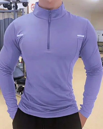 Men’s Reflective Quarter-Zip Running & Training Long Sleeve Shirt